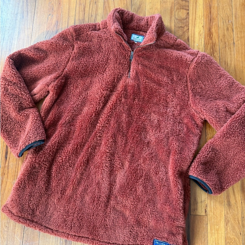 Rust Fleece Pullover Sweatshirt